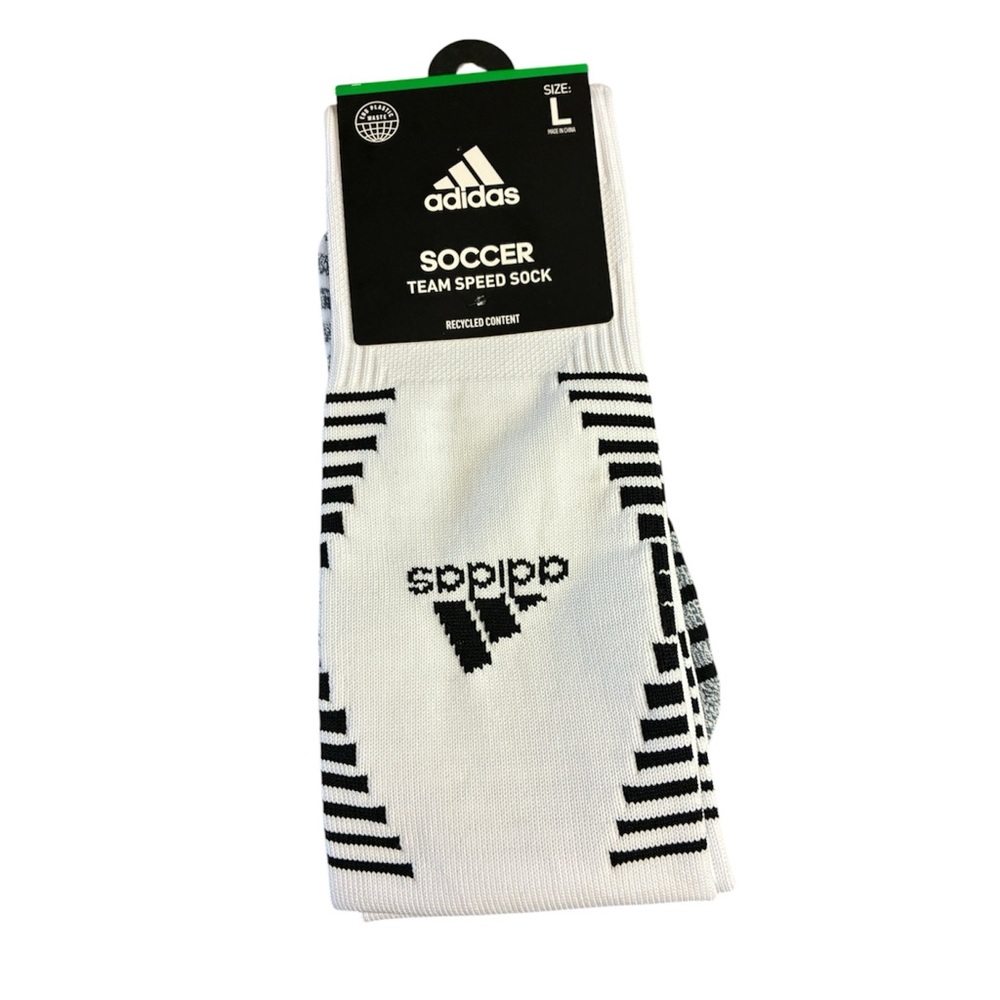 Adidas Men’s White & Black Soccer Team Speed Socks - Large New